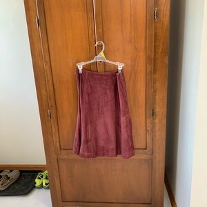 Banana Republic fit & flare brown corduroy mini skirt size6 lined length 23 in